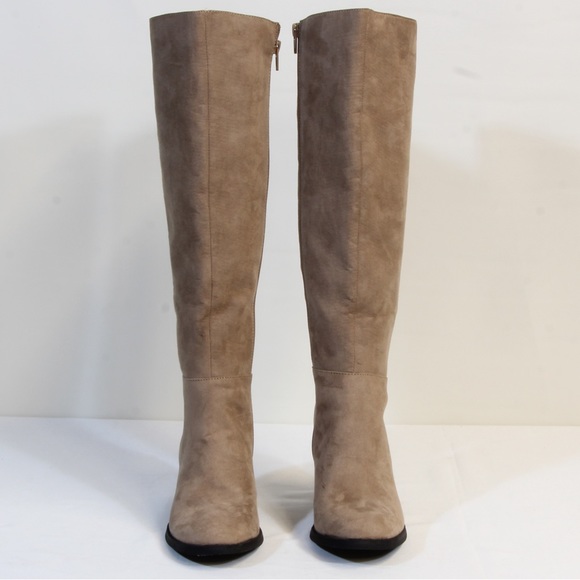 MIA Ashley Tan Suede Knee HIgh Riding Zipper Boot - Picture 3 of 8